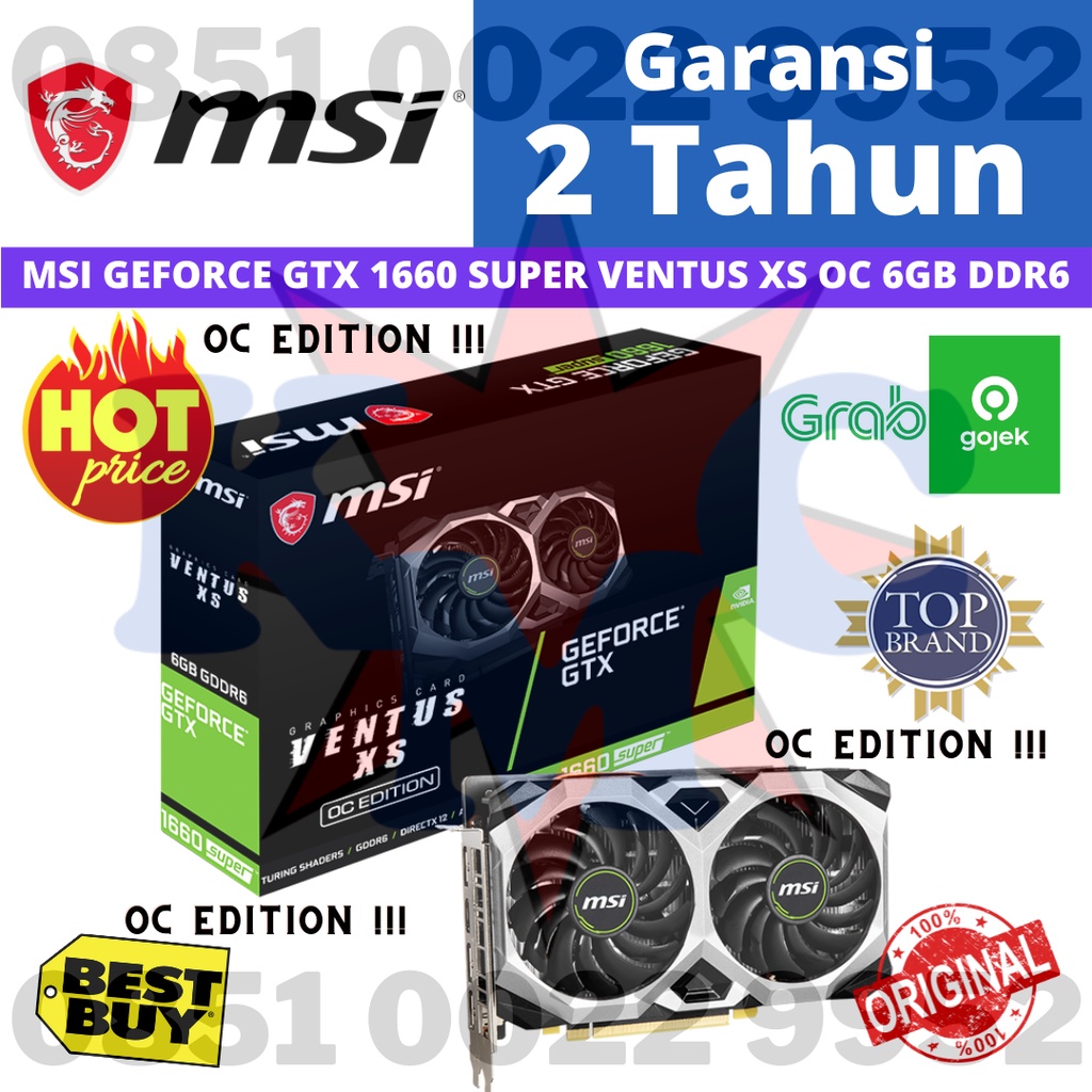 MSI Geforce GTX 1660 6GB SUPER Ventus XS 6G OC EDITION DDR6 192BIT