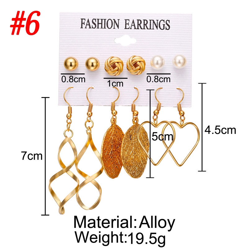 Set Anting Metal Bentuk Hati untuk Hadiah