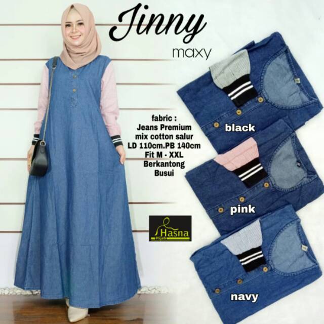 GAMIS JEANS JINNY MAXY GAMIS JEANS MURAH FASHION WANITA MUSLIM