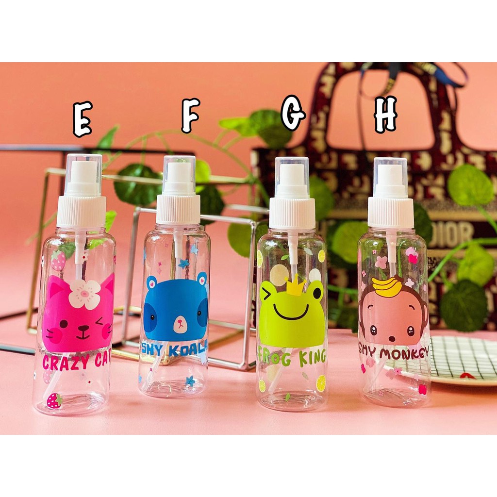 VS BG - BOTOL KARAKTER Spray 100ML plastik tutup putih Warna/Bening