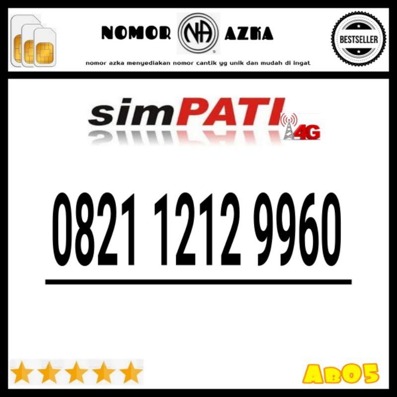 Kartu Perdana Simpati 0821 1212 9960 abab 1212 Terbaru