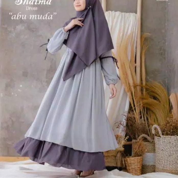 (Terbaik) shaima dress couple gamis kekinian set anak gamis dua layer ♣