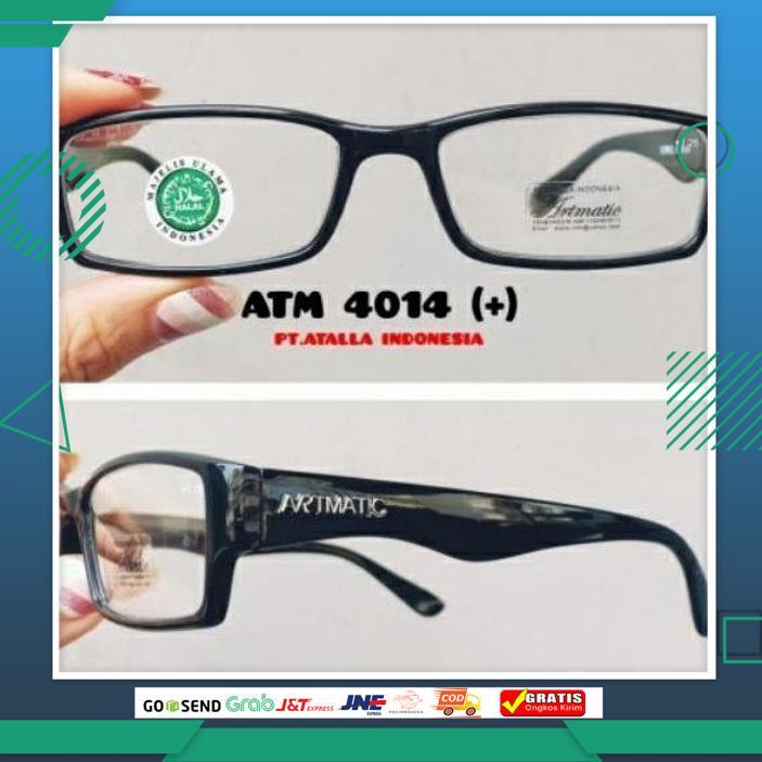 [ ATM 4014 ] Kacamata Baca Plus Pria Wanita  Frame Persegi Panjang Gagang Tebal Kokoh  Fashion Akses