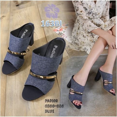Sepatu wanita heels padior denim 163 biru 36 sepatu cewek murah sepatu heels cewek fashion wanita