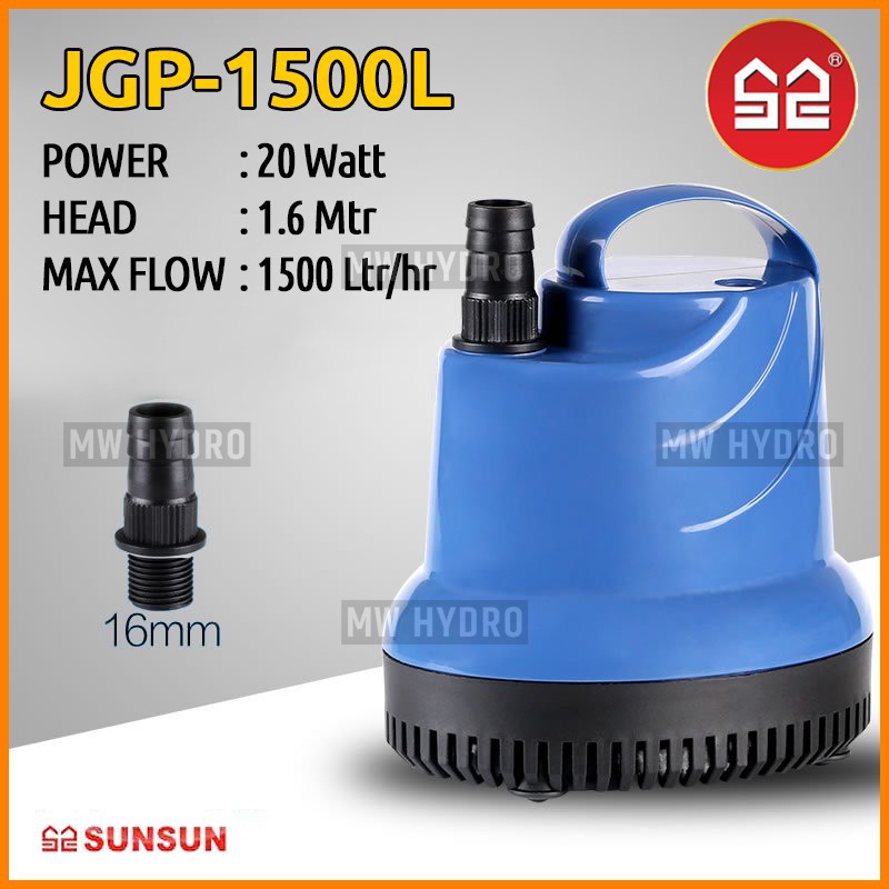 SUNSUN JGP-1500L, Submersible Water Pump, Bottom In - Pompa Air Celup