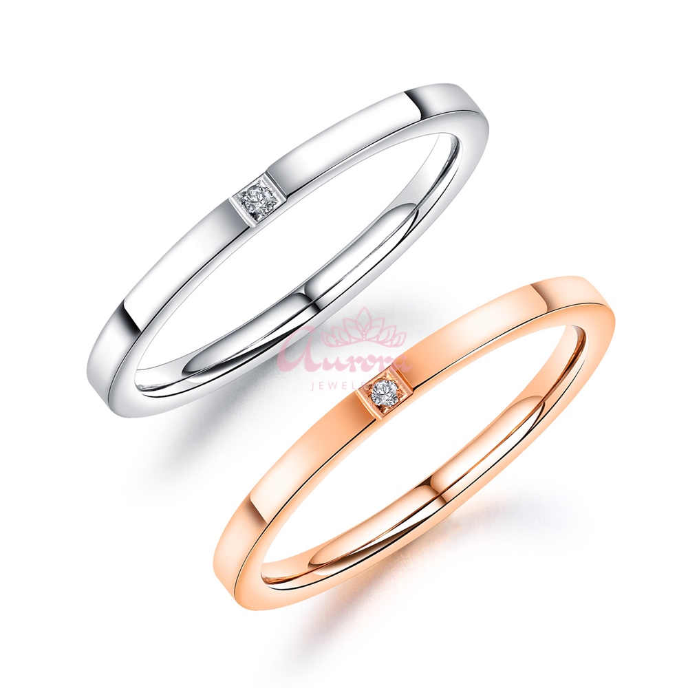 GRATIS CETAK NAMA Cincin Wanita Aurora Titanium - Giorgia