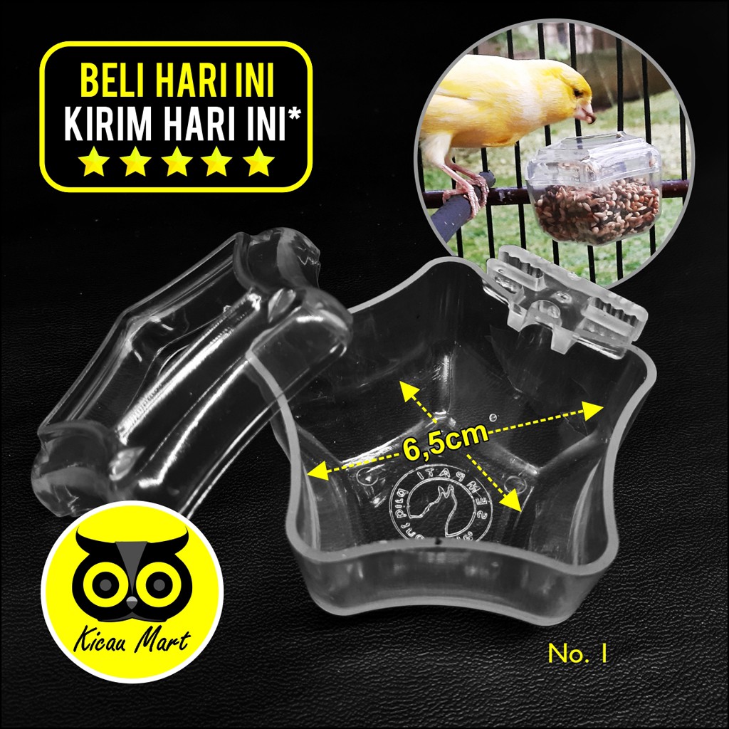 CEPUK SEGI 5 ANTI TUMPAH CANGKIR WADAH PAKAN BIJI MILET MILLET MINUM BURUNG LOVEBIRD LOVE BIRD CPS5T