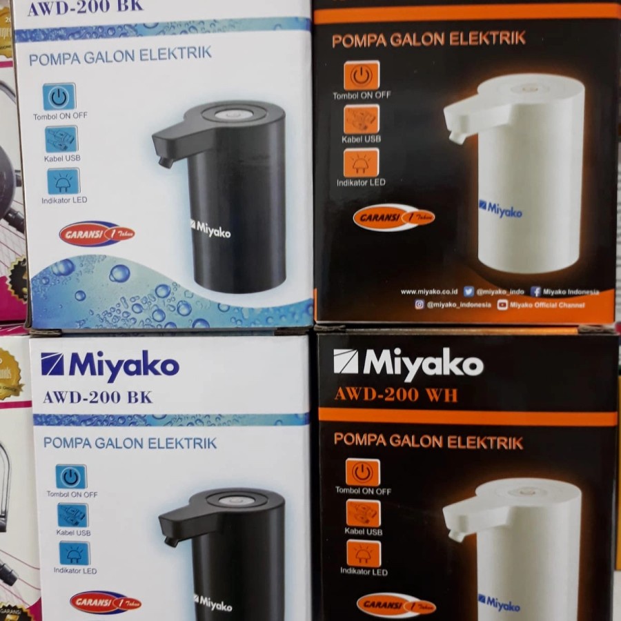 MIYAKO POMPA GALON AIR ELEKTRIK ELECTRIC AWD-200 AWD200BK/WH