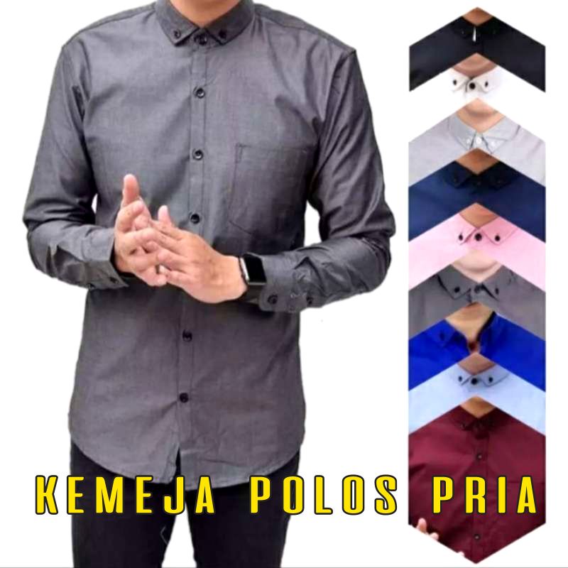 Kemeja Pria Lengan Panjang &amp; Lengan Pendek / Kemeja Polos Pria Oxford Tangan Panjang Pendek / Kemeja Pria Murah