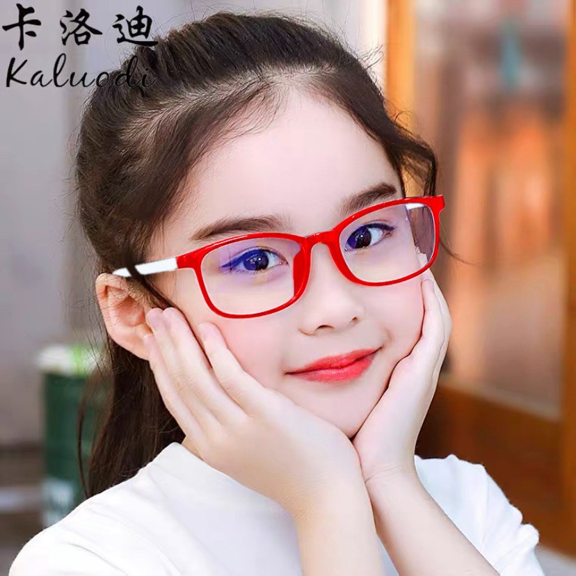 Pamelo Kacamata Anak Anti Radiasi Blue Ray (Design Korea) Laki-laki & Perempuan Kacamata Murah-Ank Bulat merah