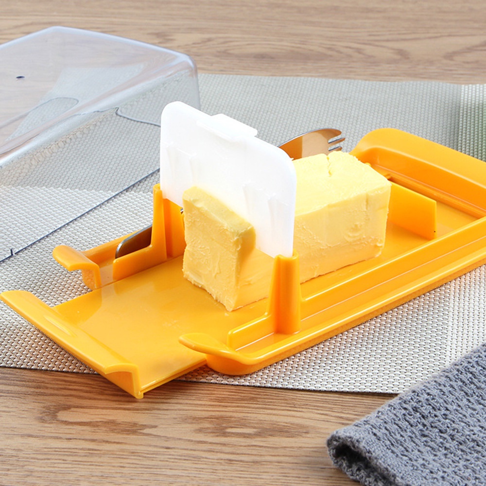 【COD Tangding】Kitchen Portable Butter Box Household Transparent Butter Cheese Case Sandwich Lunch Cheese Cutting Food Container