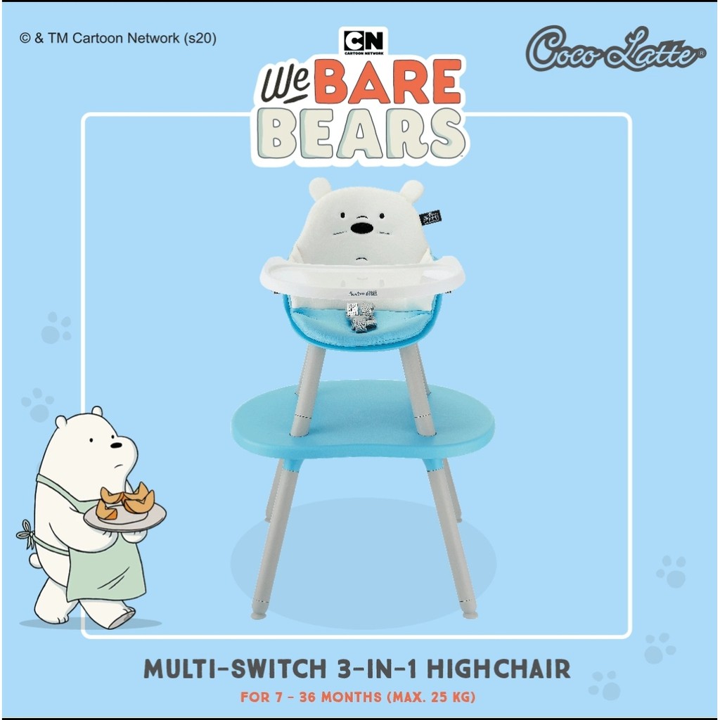 Cocolatte Multi Switch 3in1 We Bare Bears High Chair Wbb Shopee Indonesia