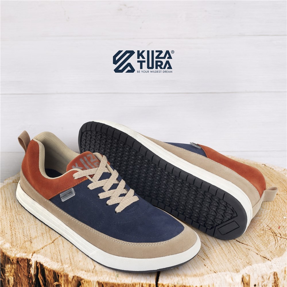 Sepatu Casual Pria Kulit Asli Sneakers Dengan Tali Kets Kuzatura Original