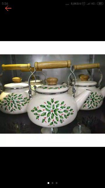 Teko Enamel Motif Daun