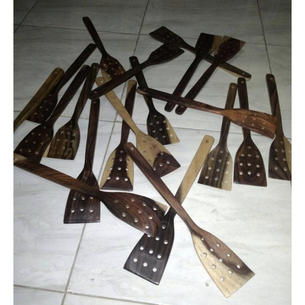 SK14 -SUTIL BERLUBANG Sodet Spatula Kayu SONOKELING P35 ASLI PENGRAJIN