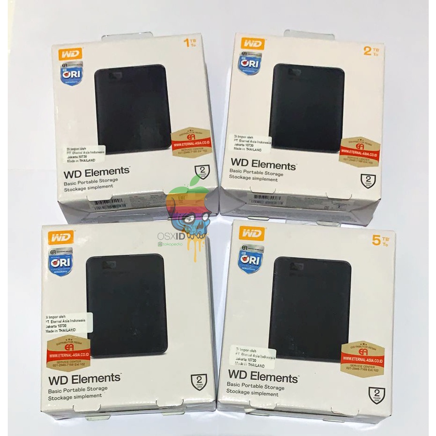 WD Elements / Element 1TB / 2TB / 4TB / 5TB / 6TB - External Hardisk HDD - Garansi Resmi