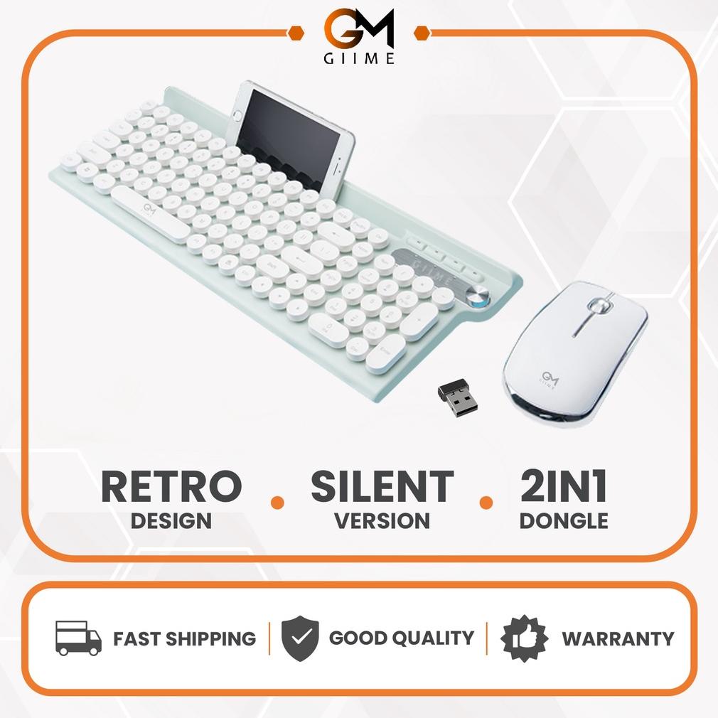 Giime.id - Paket Keyboard Wireless Dan Mouse Wireless Silent Set Keyboard dan Mouse Ringan Dan Nyama