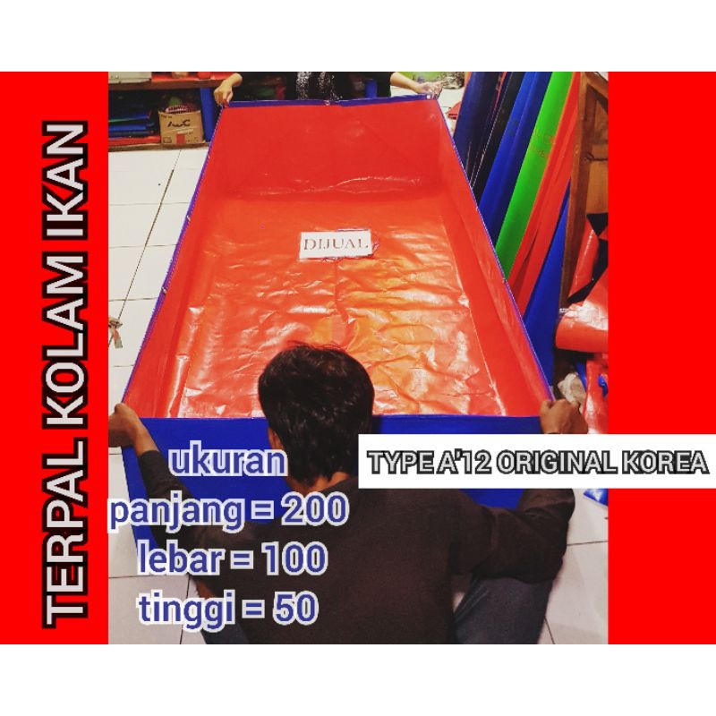 TERPAL KOLAM (A12) 200X100X50 TERPAL KOLAM IKAN SUPER QUALITY TERPAL KOLAM KOTAK