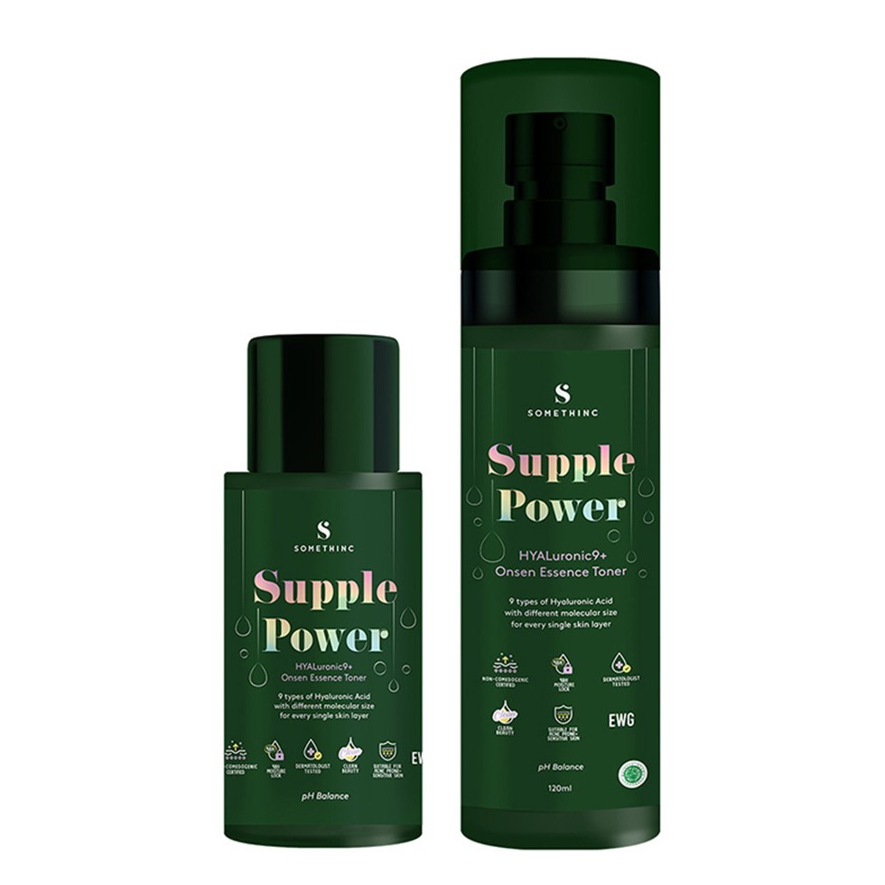 SOMETHINC Supple Power Hyaluronic9+ Onsen Essence Toner 40ml | 120ml Pelembab Moisture Bomb Gel Krim Pagi Malam Sensitif Han So Hee