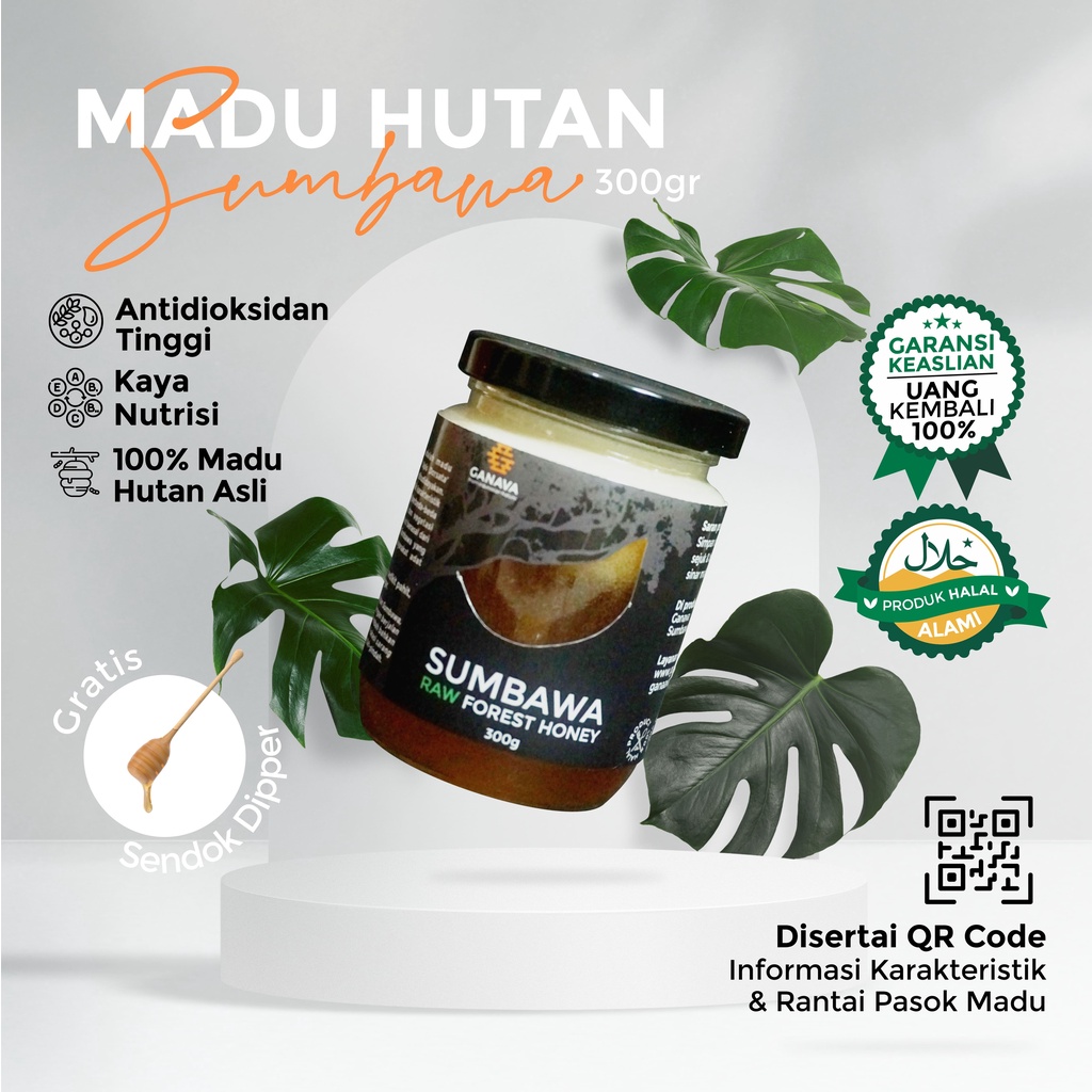 

MADU ASLI HUTAN SUMBAWA 300G VERSI 1 (PREMIUM DILENGKAPI QR CODE)|SUMBAWA RAW FOREST HONEY 100%