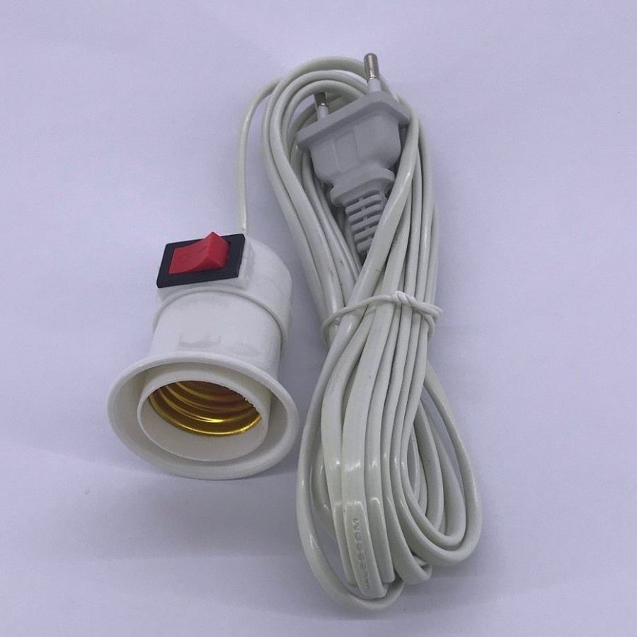 Fitting Gantung Bohlam Lampu Saklar Fiting Socket + Panjang Kabel 5 M / Fitting Lampu Berkualitas