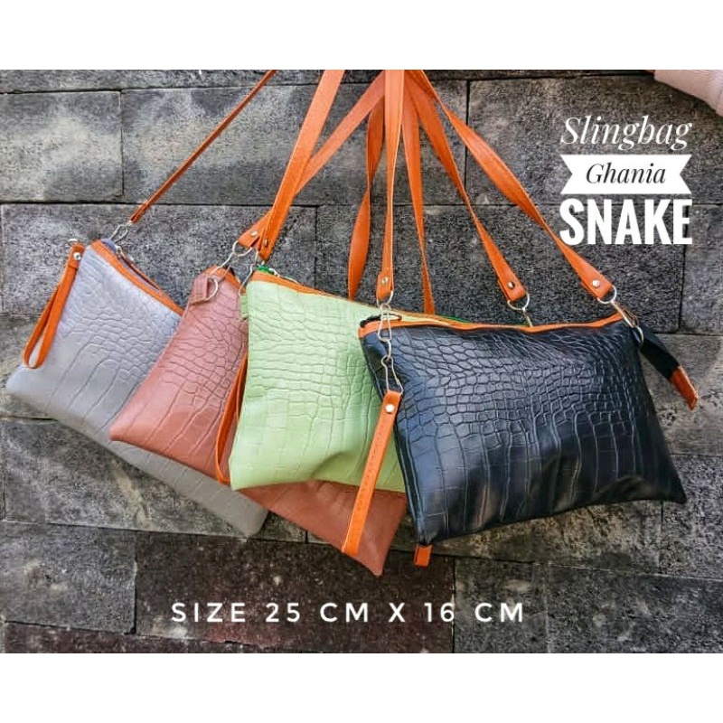 2in1 Slingbag Ghania snake - bisa jadi clutch-bisa jadi slingbag