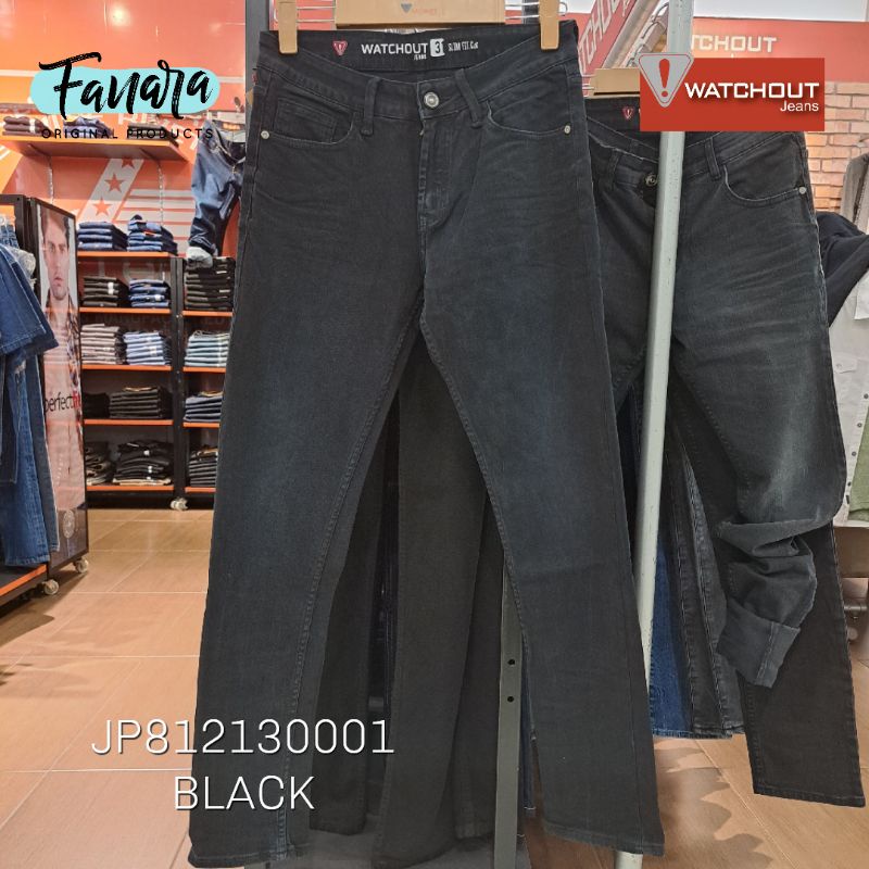 Celana panjang jeans pria WATCHOUT jeans original black JP812130001 j24