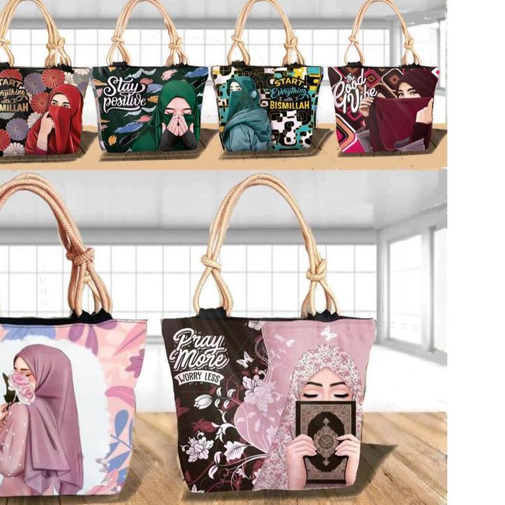 ♧ Tas Tote Muslimah Tas Tali Sumbu ☻