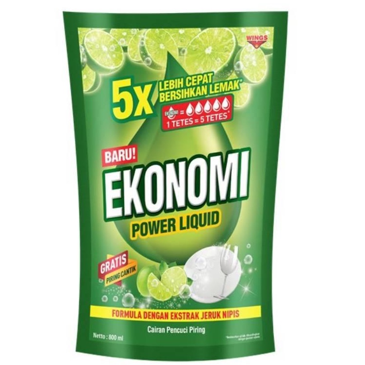 EKONOMI POWER LIQUID JERUK NIPIS SABUN CUCI PIRING 650 ML REFILL / sabun cuci piring cair