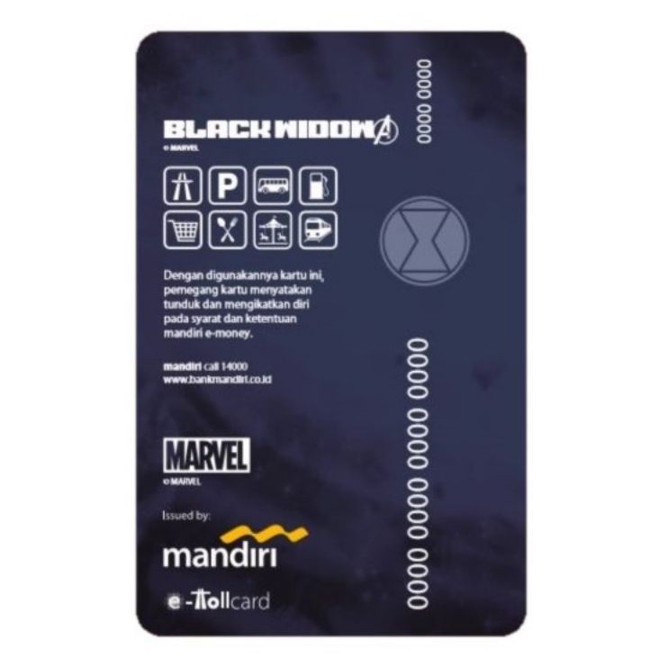 Mandiri eMoney Avengers - Black Widow ORI /Like eTOLL Tapcash Flazz or Brizzi