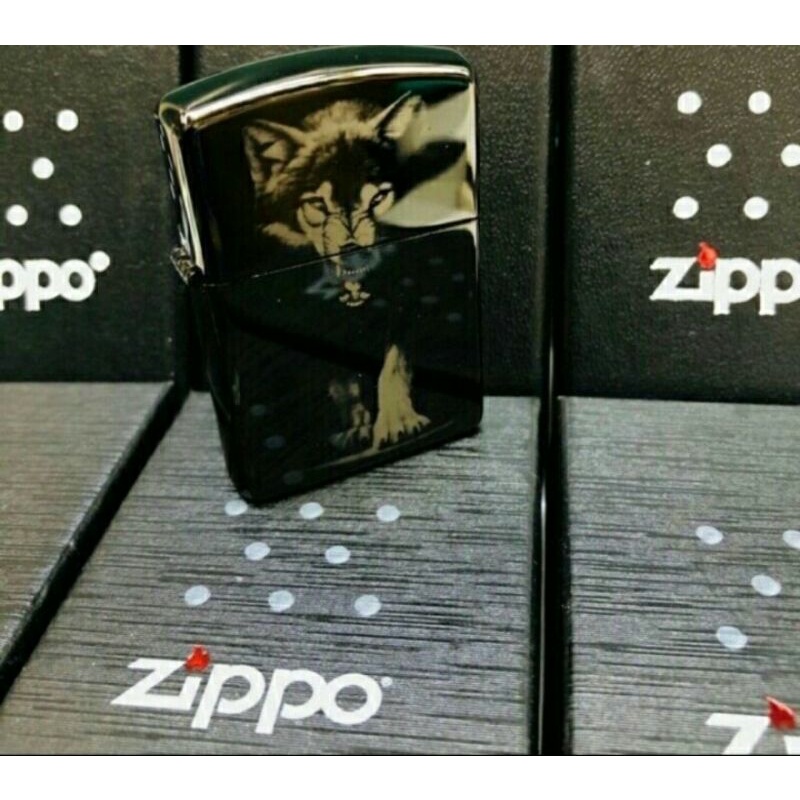 Cod Bayar ditempat Korek Api Zippo Motif Srigala Ice Premium