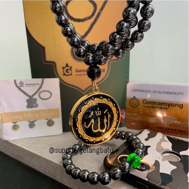 PREMIUM GANNAMYONG Blustin Bulat Allah Gold Black Jade Aceh