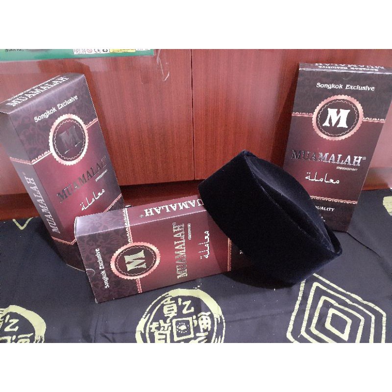 peci Songkok hitam Muamalah Susun Tinggi 8 dan 9