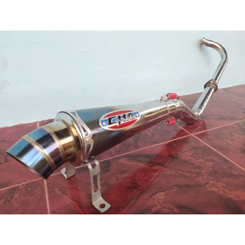 Knalpot Racing CHA Bluemoon Mio Sporty Mio Smile Mio Soul Karbu Fino Karbu