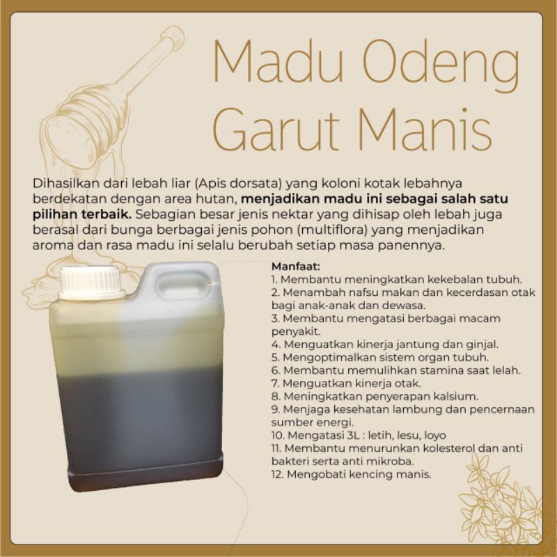 

Madu Odeng 100% Asli / Madu Odeng Baduy / Madu Garut Manis / Madu Odeng Garut Pahit