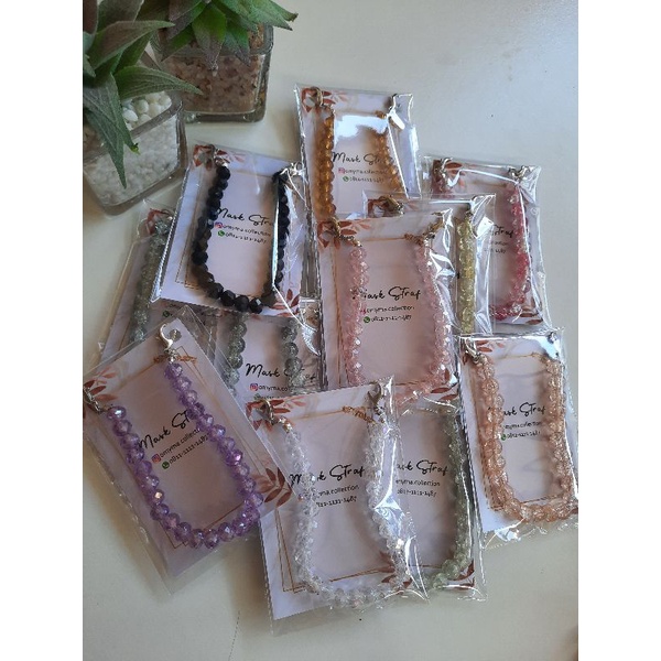 COD Konektor masker elastis/ Tali masker hijab/ strap masker 2in1 rantai/ Rantai masker hijab/ Kalung masker rantai kristal ceko/ crystal mask strap premium