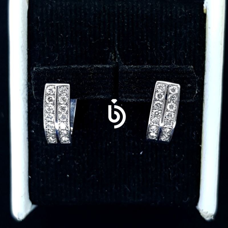 Anting Giwang Emas Putih Berlian Asli Natural diamond