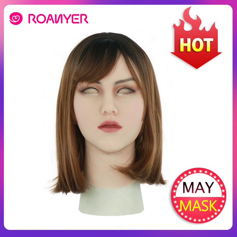 Roanyer Mezza Maschera Femmina Silicone per Cosplay Crossdresser Maschio a Femmi