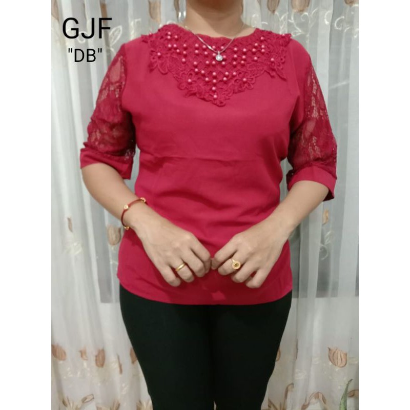 blus katun mix brokat new