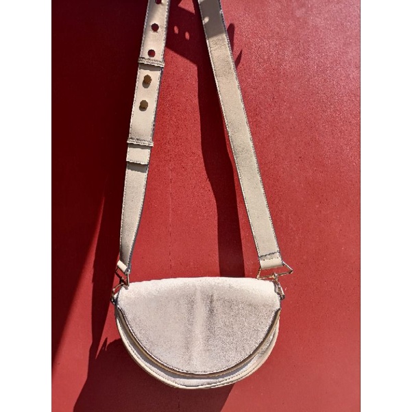 sling bag suede bolak balik charles and keith ori
