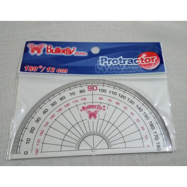 

Penggaris Garisan Mistar Busur Butterfly New No. 6 (12cm 180 Derajat)
