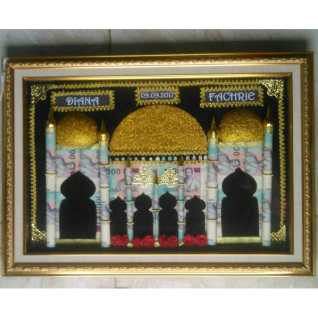 Mahar pernikahan bentuk masjid 2 dimensi