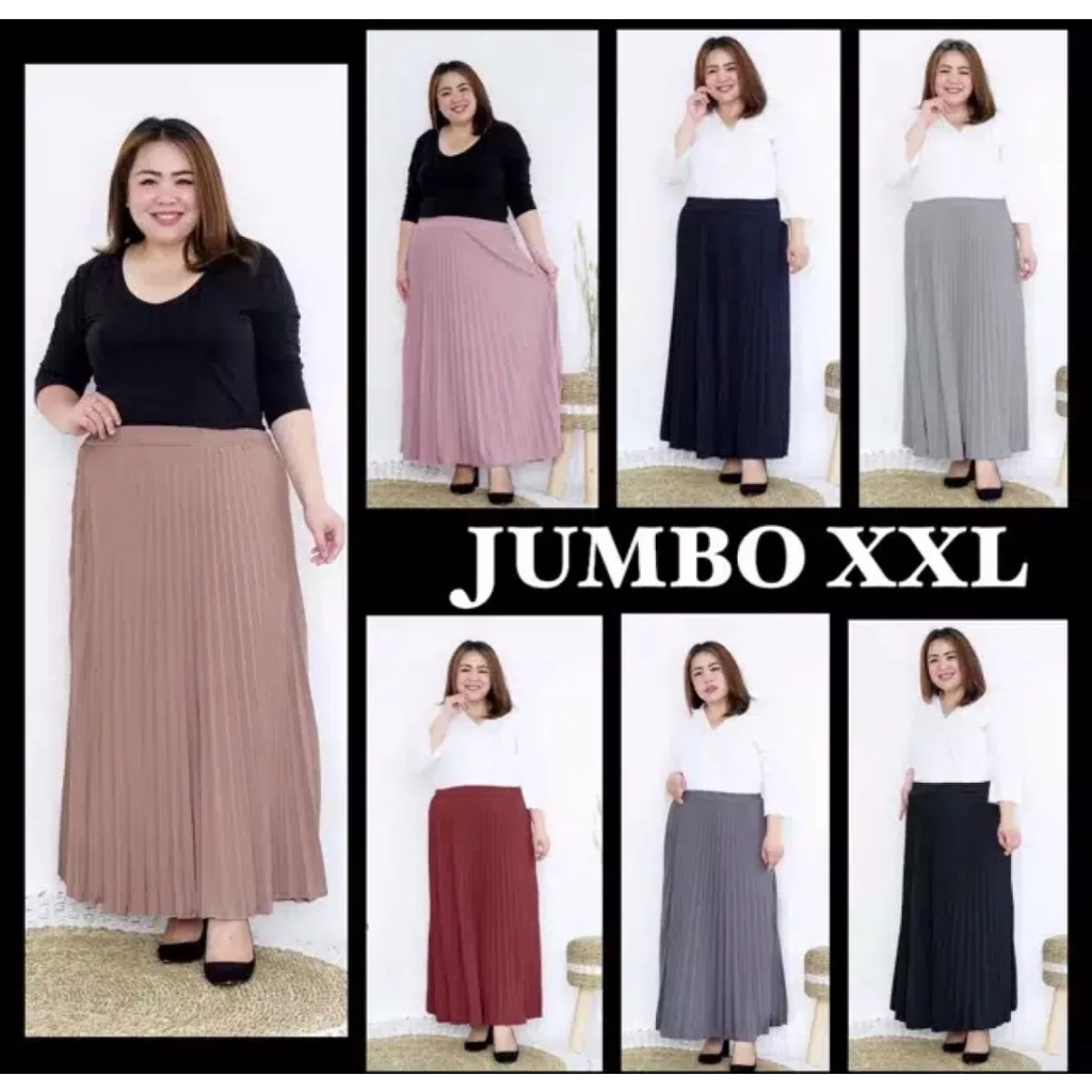 Rok Plisket JUMBO putih //ROK PLISKET WARNA PUTIH | ROK PLISKET WARNA BEST SELLER