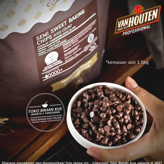 

Toping Kue Van Houten - Semi Sweet Chocochips 1,5 Kg Compound Asli Choco Chips | Murah