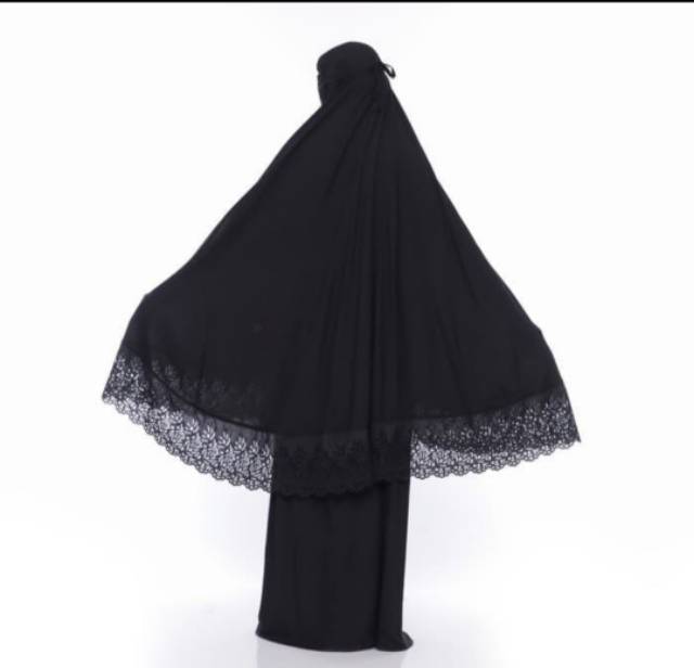 MUKENA RAYON SITI KHADIJAH RAYON HITAM PREMIUM