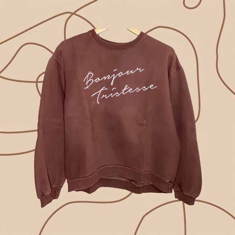 SWEATER WANITA BONJOUR TRISTESSE FLEECE TEBAL HALUS TERBARU,