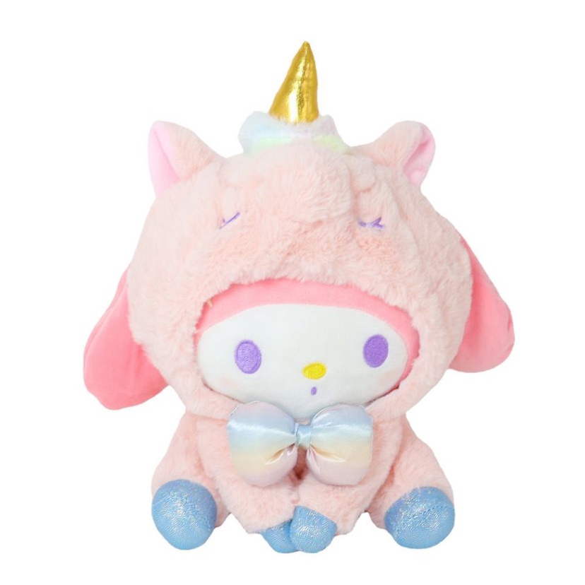 MAINAN BONEKA MELODY HELLO KITTY CINNAMOROLL POCHACCO DOG POMPOMPURIN KUROMI KOSTUM UNICORN IMPOR