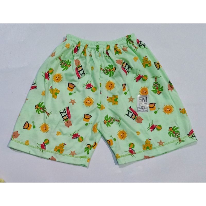 Celana Pendek Bayi SNI Motif Warna Belva Size 6-12 Bulan Bawahan Bayi Celana Harian Bayi 100% Cotton Halus