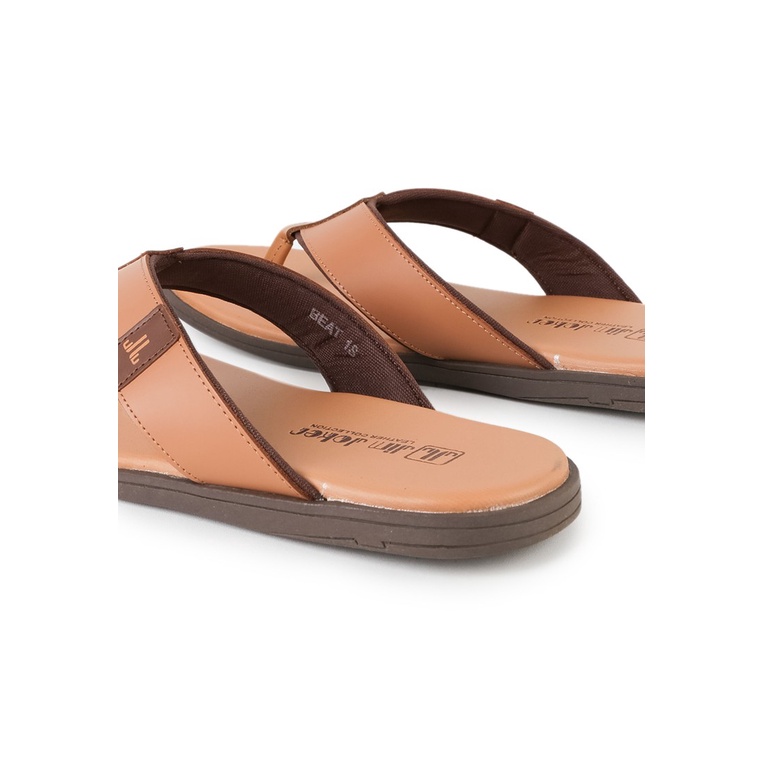 SANDAL CASUAL JIM JOKER PRIA ORIGINAL JEPIT KULIT BRANDED COKLAT JJ15