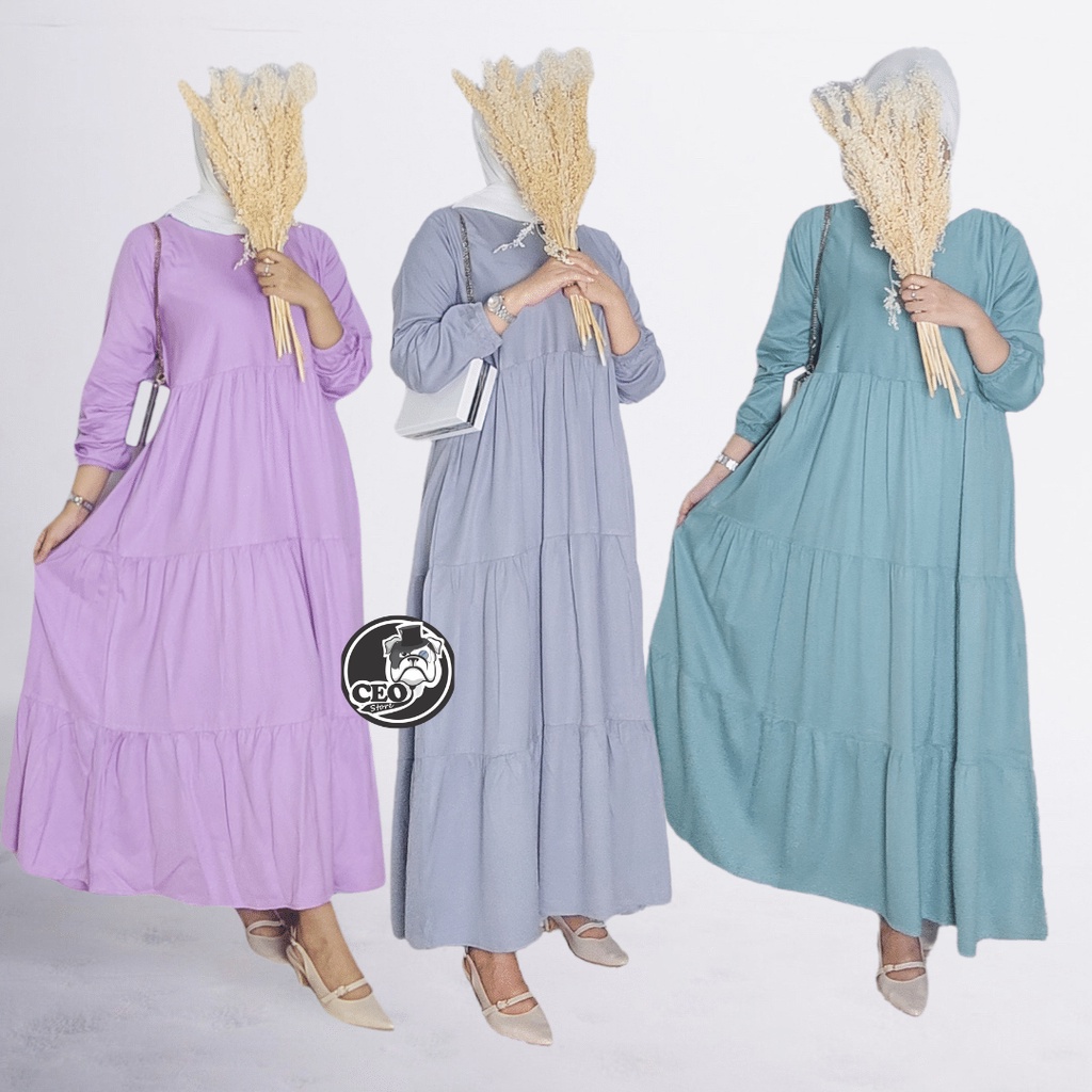 AUFA MIDI DRESS // GAMIS SUSUN BUSUI FRIENDLY / MIDI DRESS RAYON / GAMIS BUSUI / GAMIS SUSUN PREMIUM / DRESS WANITA MUSLIM / GAMIS